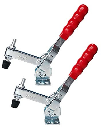 2 abrazaderas de palanca verticales, capacidad de sujeción de 200 kg, abrazadera de palanca de liberación rápida, herramienta de clip de mano para operación de máquina, carpintería, moldeo