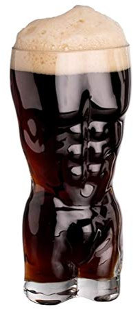 Bicchiere da Vino Trasparente per Corpo Umano Sexy, Boccale di Birra Dal Design Semplice a Forma di Corpo, Tazza per Bevande in Vetro a Forma di Donna e Uomo Divertenti per Feste di Birra(uomo medio)