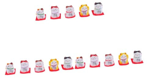 ABOOFAN 15 Pezzi Rosa Regali Sala Da Pranzo Decorazioni Per La Tavola Ceramica Giapponese Statua In Miniatura Gatto Che Fa Cenno Statua Del Gatto Decorazioni Di Natale Maneki Gattini