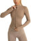 Heinaroman Damen Laufjacke Leichte Sportjacke DaumenlöCher Atmungsaktive Fitness Sportjacke Slim Fit Trainingsjacke Yoga ReißVerschlüSse Top für Laufen Yoga Gym