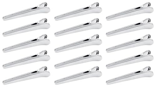 Abiyou 15 Pièces Clips de Fermeture en Acier Inoxydable, Pince Sachet Alimentaire, 11.5CM Pince Crocodile Inox, Pince à Sachet Métalliques, pour Pain, Café, Flocons D'avoine, Aliments
