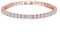 WATEFOER Zirkonia Tennis Armband Damen Silber, 18K vergoldet 4mm Diamant Armbänder für Frauen Mädchen, Kristall Armband Geschenk für Muttertag Geburtstag Valentinstag (Roségold-17cm)