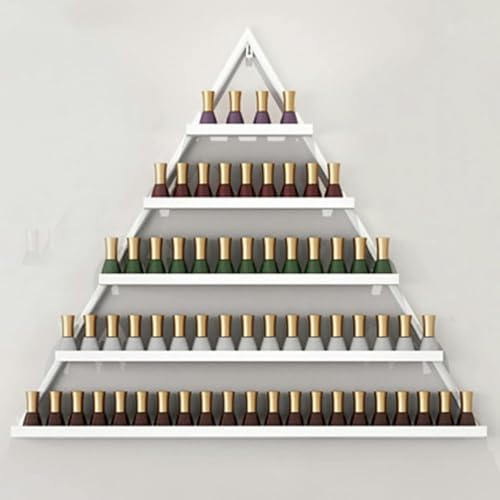 Scaffale per Unghie,Scaffali per Smalti per Unghie Scaffali for smalti for smalti triangolari montati a parete Scaffali for organizer for profumi, supporto in metallo for smalti for unghie(White)