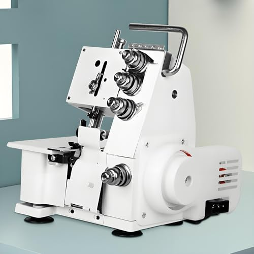 BNZCZY Máquina de Coser, remalladas semiindustriales y overlock con Marco metálico y Capacidad para 3-4 Hilos - Máquina de Coser overlock(Size:8.26 * 8.66 * 9.44in,Color:Blanco)