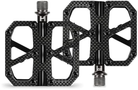 Violiica T700 Pédales de vélo en fibre de carbone ultralégère 239 G avec 3 roulements scellés et vis antidérapantes pour course sur route et déplacement pliable pour vélos