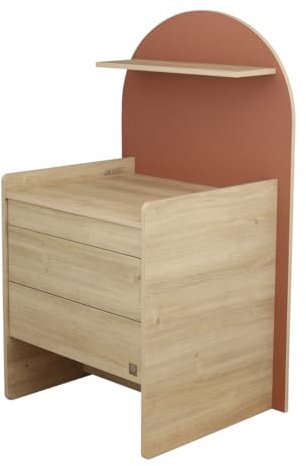 Sauthon Commode à Langer évolutive en Bureau - décor Bois chêne sépia Forme Arche