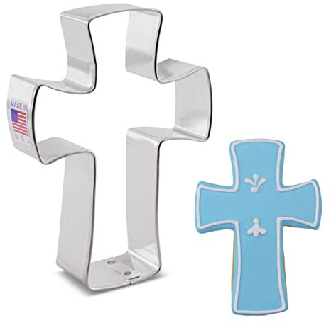 Ann Clark Cookie Cutters Cortador de galletas cruz cristiana - 11,5 cm - Acero fabricado en EE. UU.