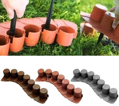 rg-vertrieb Palisade Flower Bed Edging Garden Palisade Lawn Edging Bed Border 4.05 m Choice of Colours (Brown)