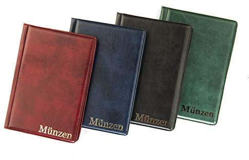 MC.Sammler Album per 96 monete da 2 euro | Portmonete Raccoglitore per Collezione di Monete | 96 Tasche 35mm x 35mm | Rosso