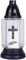 HS Candle Lampe funéraire en verre avec croix et bougie Design Brava Blanc 24 cm