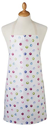 Cooksmart British Designed Waterproof PVC Apron | Wipe Down Aprons For Women & Men For Cleaning Or Kitchen | Waterproof Apron For Women & Men - Spotty Dotty