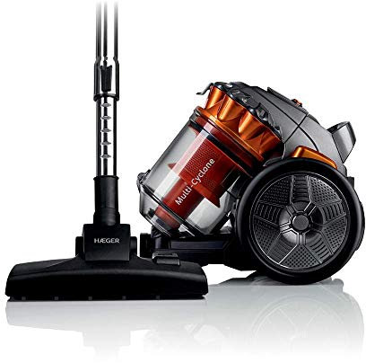 HAEGER MAX CYCLON - Aspirador sin Bolsa con 700W de Potencia, Capacidad de 3L - Filtro de plástico con Sistema de filtrado multiciclónico, Tubo Flexible com rotación de 360º.