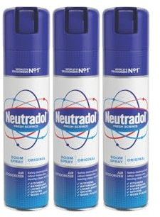 Neutradol Room Spray, Fast Acting Aerosol, Air Freshener for Home & Office, Odour Eliminator, Original, Multipack of 3 x 300ml