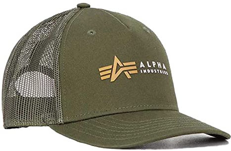 Alpha Industries Alpha Label Trucker Cap Trucker Cap für Herren Dark Olive