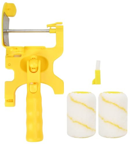 Paint Roller Brush, Paint Roller Edger Brush Trimming Color Separation Home Room Wall Ceiling Safe Tool with Four Wheel corner edger paint roller colour separator trimming roller brush