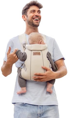Jané Dual, Porte-Bébé Ergonomique, dès La Naissance et Jusqu’à 15 kg, 3 Positions, Sac à Dos, Transpirant et Rembourré, Beige