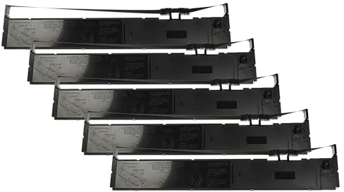 vhbw 5x Ruban encreur remplacement pour Epson C13S015384 | S015384 pour imprimante matricielle ou de reçus - noir