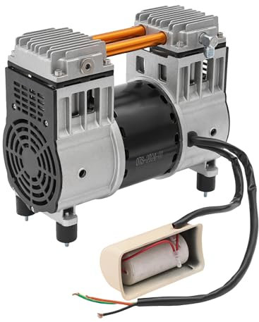 Vakuumpumpe, 980W Luft Kompressor Pumpenkopf mit 2 Schalldämpfer, 0,7Mpa, 80°C Überhitzungsschutz, für Fabriken, Häuser, Elektronik, Maschinen, Bau