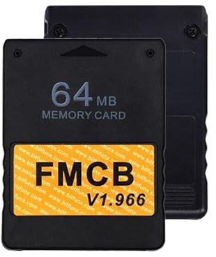 BITFUNX PS2 Fat FMCB Free McBoot Card v1.966, Memory Card for PS2 Fat Console - Plug & Play Video Game Adapter with No Lag (64MB)