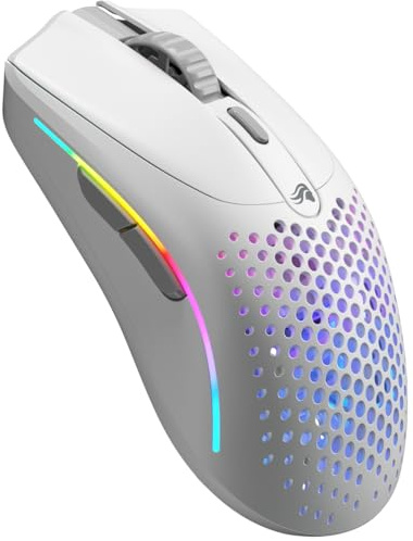 GLORIOUS Model O 2 Mini Wireless Gaming Mouse: Superlight 57g, up to 210hr Battery, Dual Wireless 2.4GHz and Bluetooth 5.2, 26K Optical Sensor, 80M Clicks, 6 Programmable Buttons, FPS Mouse - White