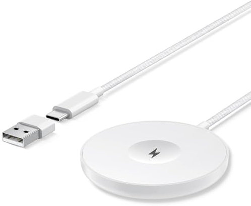 seacosmo Chargeur sans fil magnétique 3 en 1, 15 W Chargeur Mag Safe Charge rapide Portable Chargeur Compatible pour iPhone 16 15 14 13 12 Pro Max Mini, Apple Watch S10 9 8, AirPods 4 3 2 Pro