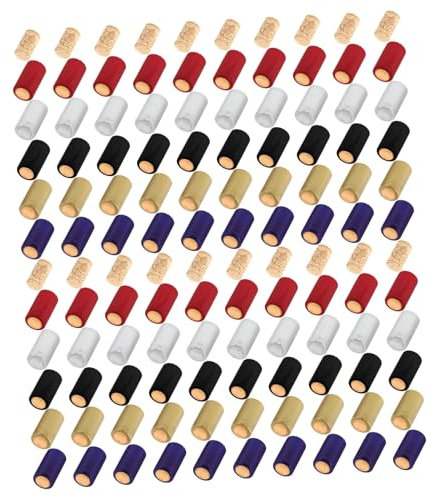 HIAKDOFT 130pièces Capsules Thermorétractables PVC Et Bouchons Liège pour Bouteilles De Vin Et Boissons Lot