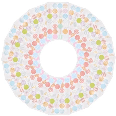 DEARMAMY Pegatinas de Refuerzo para Agujeros de Papel Adhesivas Geométricas Tamaño Pequeño 20 Hojas 5 Paquetes Etiquetas Protectoras para Carpetas y Uso Oficina y Papelería