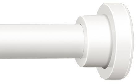ENJOYBASICS Extendable Shower Curtain Pole 81-109cm, White | Tension Pole No Drilling, Never Rust Non-Slip Telescopic Pole, Shower Curtain Rail for Bathroom, Closet, Window, White