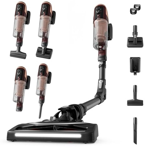 Rowenta X-Pert 6.80 Flex, Aspiradora Escoba Sin Cable, Negra y Burdeos