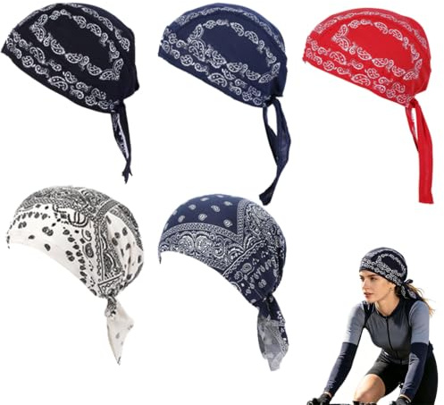 Lot de 5 Bonnet De Sport Cycliste Élastique | Bandana Sport Extensible | Casquettes Crâne Rafraîchissantes,pour L'Été Vélo Course Travail Baseball Gym Hommes Femmes Cyclisme Moto