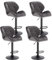 WOLTU Barhocker 4er Set Barstuhl Tresenhocker Bistrohocker Designer Hocker mit Rückenlehne, höhenverstellbar, drehbar, Samt Stahl, Dunkelgrau BH139dgr-4