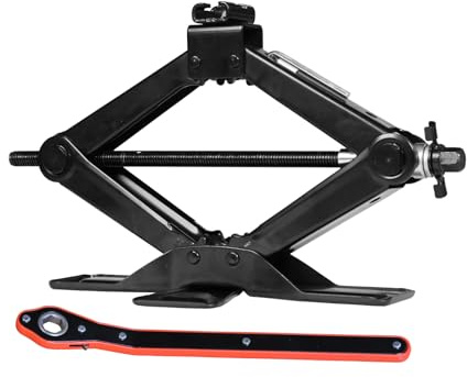 Torin AST10202SB Wide Base Cross Car Scissor Jack: Steel Portable Quick Lift Tire Jacks Include Ratchet Wrench for Car, Truck, Sedans and MPV, 1.5 Ton (3,000 lbs) Capacity, Black