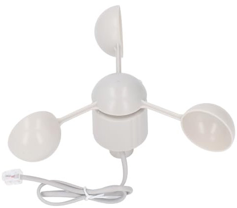 Wind Cups, 3 Cups Wind-Measuring Detector, Wind Speed Sensor Anemometer with RJ11 Connector, WH2081 Replacement Spare Part for Weather Station to Test The Wind Speed