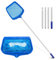 Geoyien Retino Piscina, Retino Piscina Pulizia, Pulizia Piscina, con 4 aste telescopiche, Rete per Foglie per Skimmer per Piscina, per Vasca da Bagno, Piscina e laghetto per Pesci (145cm, Blu)