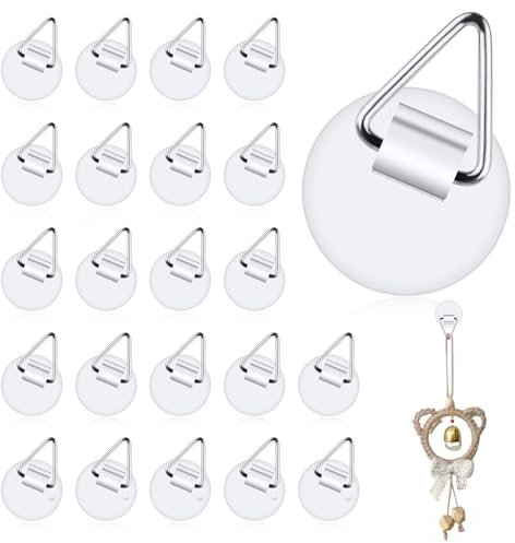 24 Pezzi Ganci Autoadesivi Invisibili,Autoadesivi per Piatti con Gancio Ganci Adesivi Ganci Appendi Quadri,per Appendere lastre di Plastica, Orologio,Foto, Pittura, Piatti,appendi Quadro