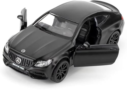 imtfzct 1/36 Benz C63 S AMG Spielzeugauto,Kinder Spielzeugauto mit Pull Back Funktion, sammelbares Modellauto aus Leichtmetall, Geburtstagsgeschenk für Jungen und Mädchen (schwarz)