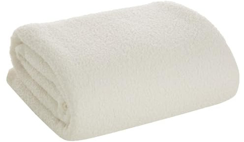 Wohndecke Bouclé, Kuscheldecke, Schaffpelz Imitation, Flauschige Kniedecke, Weiche Kuscheldecke, Überwurf, Warme TV-Decke, Sofadecke, Kissenbezüge, Sesselschoner, (Creme, 170x210 cm)