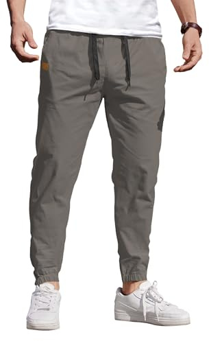 COOFANDY Pantalones para Hombre Cargo Pants Pantalón de Chándal Cintura Elástica con Bolsillos