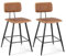 WangPangzi Set of 2 Bar Stools,PU Leather with Metal Legs, Mid-Century Modern Kitchen Counter Chairs, Perfect for Breakfast Bars and Home Bars, 67.5 cm High Stools(Brown)