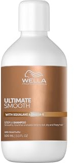 Wella Professionals Ultimate Smooth Shampoo - Pflegendes Haarshampoo Mit Squalan & Omega 9 - Für Trockenes, Stumpfes & Krauses Haar (100 ml)