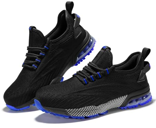SPIEZ Zapatos de Seguridad para Hombre Mujer, Zapatillas de Seguridad con Punta Compuesta y Amortiguación de Aire, Zapatos de Trabajo Ligeros Transpirable Negras Azul/Negro Verde Talla EU36-46