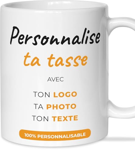 LASERO' Tazza Personalizzata in Ceramica Bianca 330 ml - Idea Regalo Personalizzato – Tazza Personalizzabile con Foto o Testo - Adatta a Lavastoviglie e Microonde