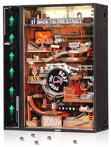 ROKR Marble Run Mechanical 3D Puzzles for Adults& Teens, DIY Miniature Model Building Kit, Parallel World Hip-Hop Street MR03S