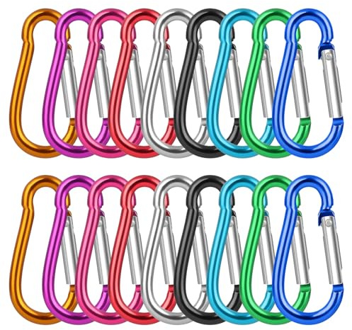 36 Stück Karabiner Klein Schlüsselanhänger Mini Karabinerhaken Karabiner Schlüsselanhänger Bunt Aluminium für Outdoor Camping Zuhause Wandern
