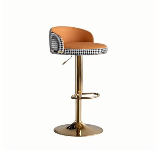 Moderna Barstolar I Metall Med Bänkhöjd, Snurrpall Konstläder Ryggstöd, Justerbar Köksö(Orange C,Tall)