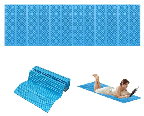 Closed Cell Foam Camping Mat, Foldable Waterproof Ultralight Sleeping Pad | Waterproof Durable, for Backpacking Long Distance Hiking, Lightweight Portable, Easy Roll Up Storage