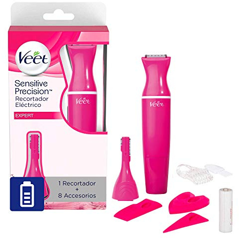 Veet Sensitive Precision - Recortador Eléctrico Depilación Mujer Zonas Sensibles Ingles, Facial y Axilas,Rosa