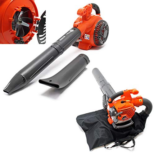 Wiltec 3in1 Laubbläser, Laubsauger u. Laubhäcksler, Laubgebläse 1 PS mit 26ccm, beninbetriebener Laubstaubsauger, Gartenhäcksler mit 50 l Fangsack