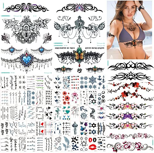 SnailGarden 69 Blätter Temporäre Tattoos, Wasserdichte Temporäre Tattoo Aufkleber,Dauerhaft Entfernbar Tattoo Muster Aufkleber,Temporäre Tätowierung Aufkleber für Erwachsene Teenager Frauen Männer