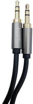 ACCETEL Cable de Audio Jack 3.5mm de 3m Macho - Macho (Negro - Gris)